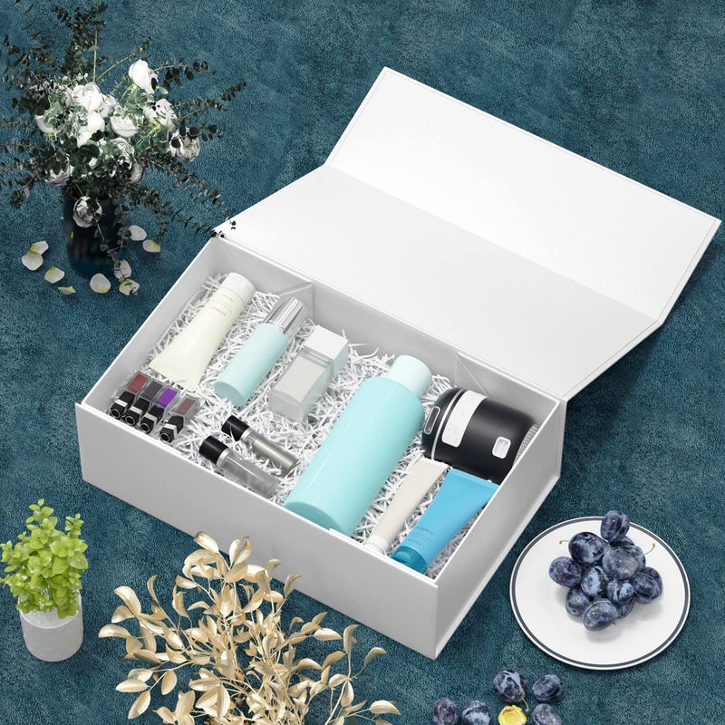 RYDDOY 5 Pack White Gift Box  9.5x6x3 ' ' Gift boxes for Presents with Lids Magnetic Closure Rectangle Collapsible for Bridesmaid Proposal Box  Wedding  Christmas  Halloween  Birthday Gift Packging - Image 4